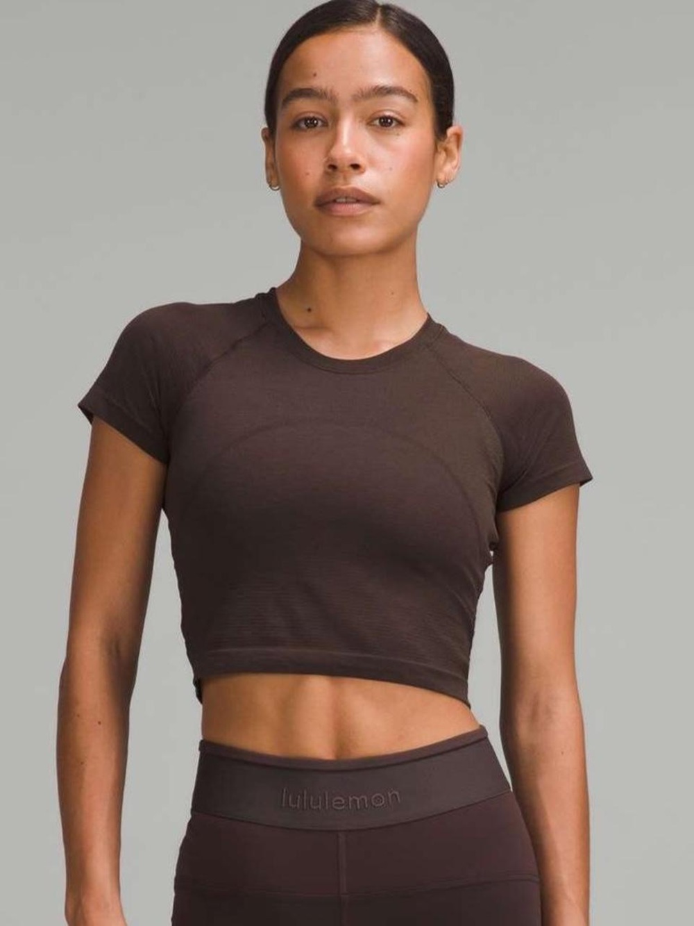 lululemon Swiftly Tech Cropped Short Sleeve Shirt Espresso